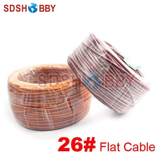 

DIY Futaba /JR Color 26# 26AWG Servo Extension Cable/ Flat Cable 100M without Connector