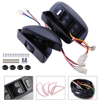 

beler Car Universal Grey Power Window Switch Lock Kit 12V 4 Rocker Switch Fit for 4 Doors
