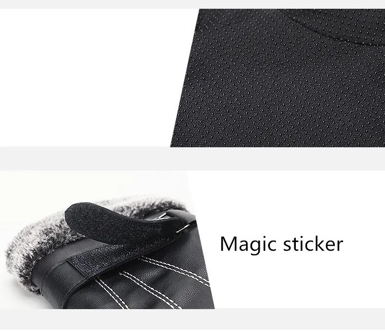 2018 зимние мужские ПУ кожаные короткие толстые черные перчатки с сенсорным экраном мужские уличные автомобильные водительские варежки
