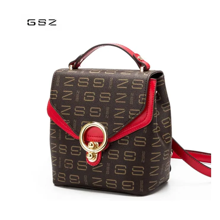 

GSZ 2018 new woman leather backpack Fashion student shoulder bag Personality tourist woman backpack shoulder bags free shipping