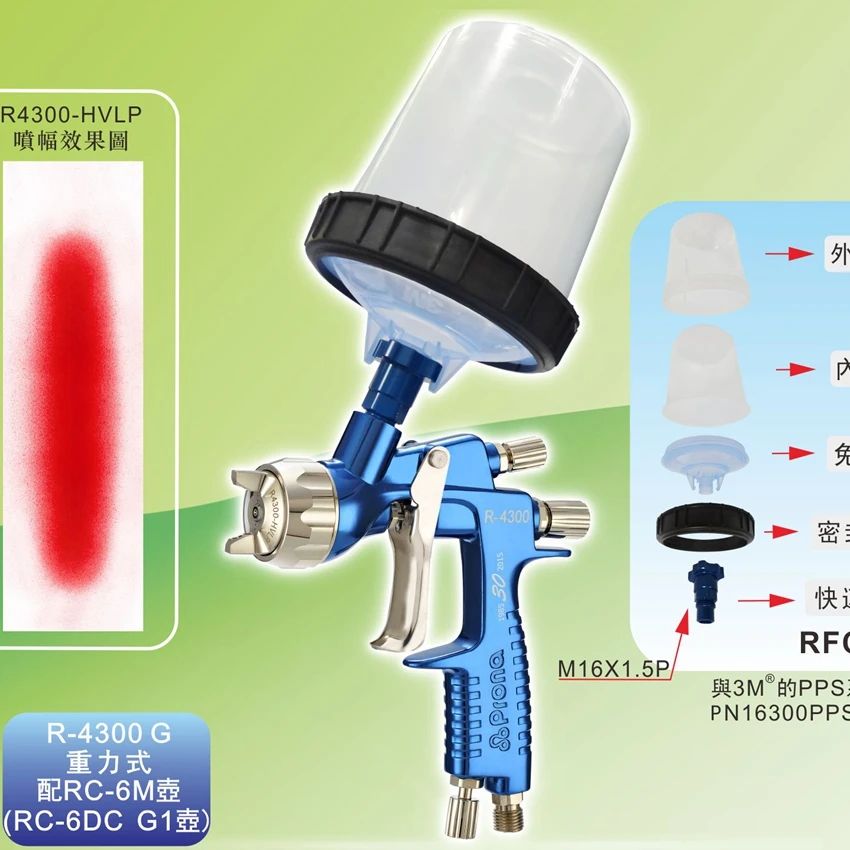 HVLP/LHVP/RP пистолет-распылитель запасные части, пистолет-распылитель бутылка/внешняя чашка+ внутренняя чашка для PRONA R4300