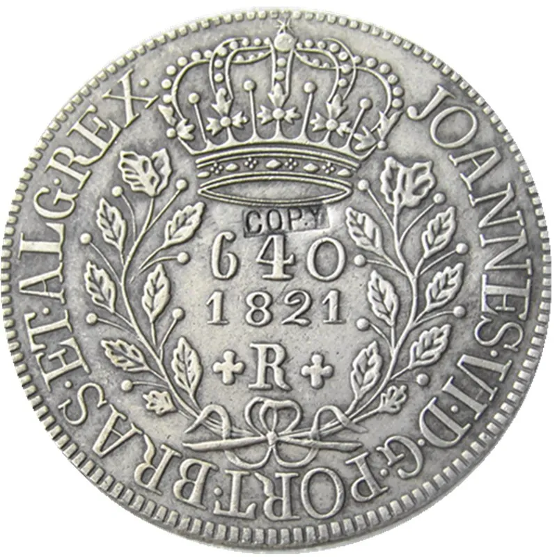 

Brazil 1821 640 Ries Silver Plated Copy Coins