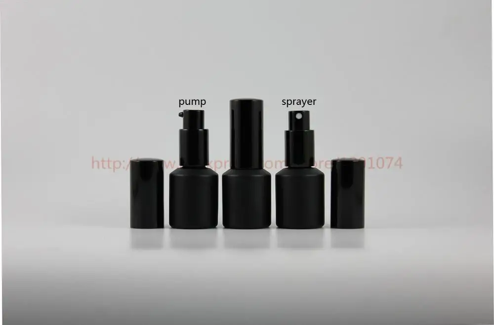 Download 15ml painted black frosted Glass bottle with aluminum black sprayer/pump.for lotion cream or ...