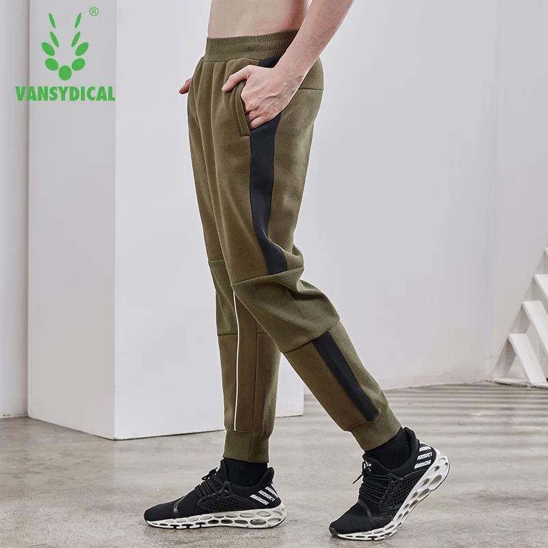 Vansydical зимние спортивные штаны для бега мужские свободные хлопковые с
