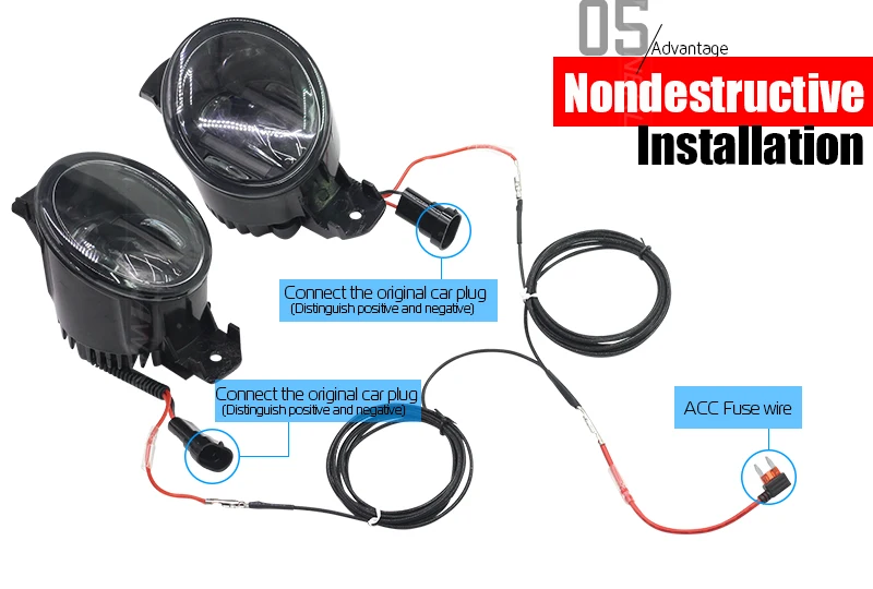 Luz de Nevoeiro Branco DRL Luz de