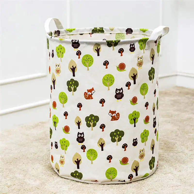 Waterproof Canvas Laundry Clothes Basket Storage Basket Folding Storage Box #2o17 (5)