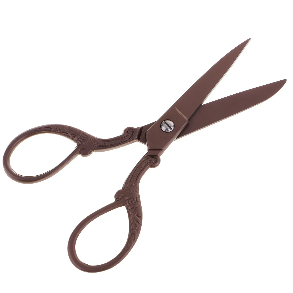 Handicraft Stainless Steel Vintage Sewing Scissors Embroidery Fabric Dressmaking Shears for DIY Crafts Cut Tools