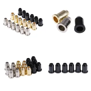 

6pcs 3 Colors Mounting Buckle Black Silver Gold Guitar String Caps Through Body Ferrules Bushing for Guitar Parts & Accessories