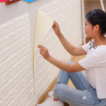 

70X77CM PE Foam 3D Wall Stickers Safty Home Decor Wallpaper DIY Wall Decor Brick Living Room Kids Bedroom Decor Brick Stickers