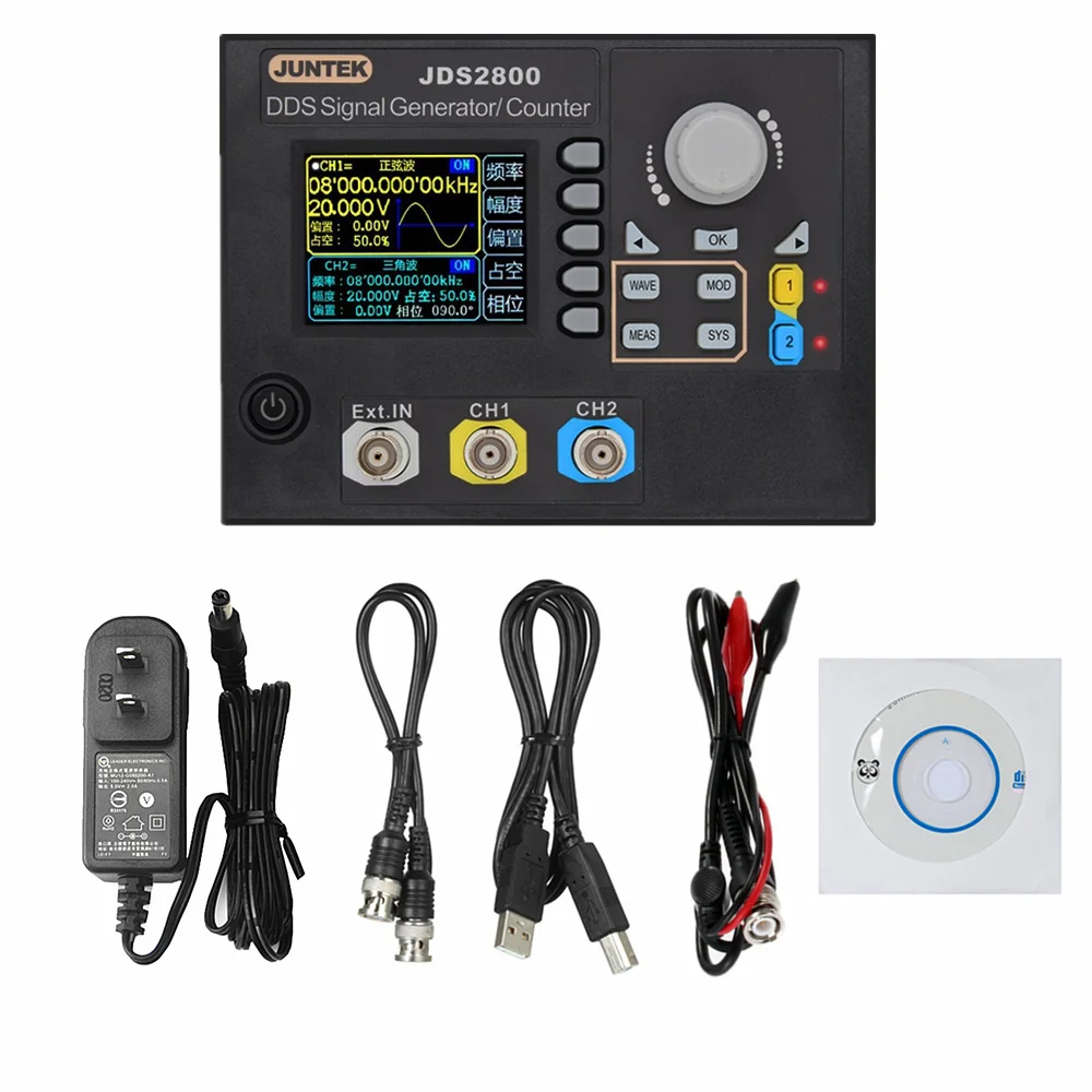 100% Оригинальный JUNTEK JDS2800 15 МГц 40 60 цифровой двухканальный генератор сигналов