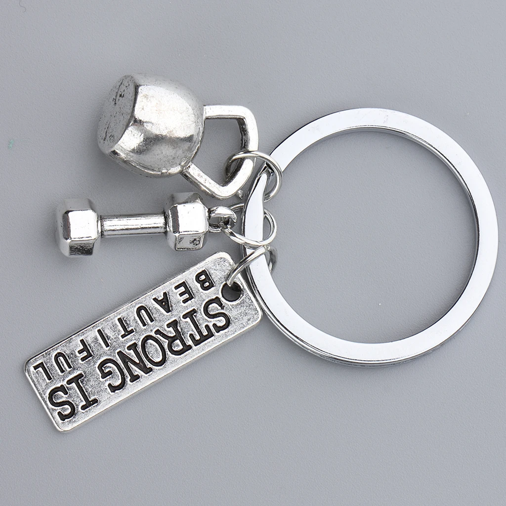 Novelty Fitness Gym Weightlifting Keyring, Exercise Bag Charm Pendant Alloy Keychain