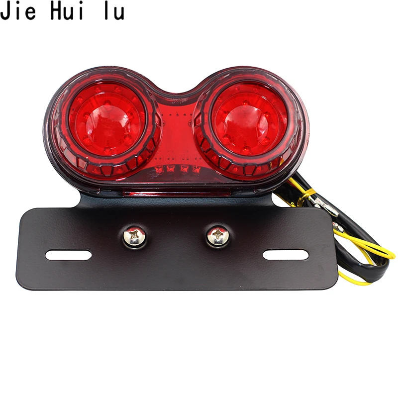 

Universal Motorcycle LED Tail Light Motorbike Rear Lamp License Plate Light with Bracket Turn Signal brake lights