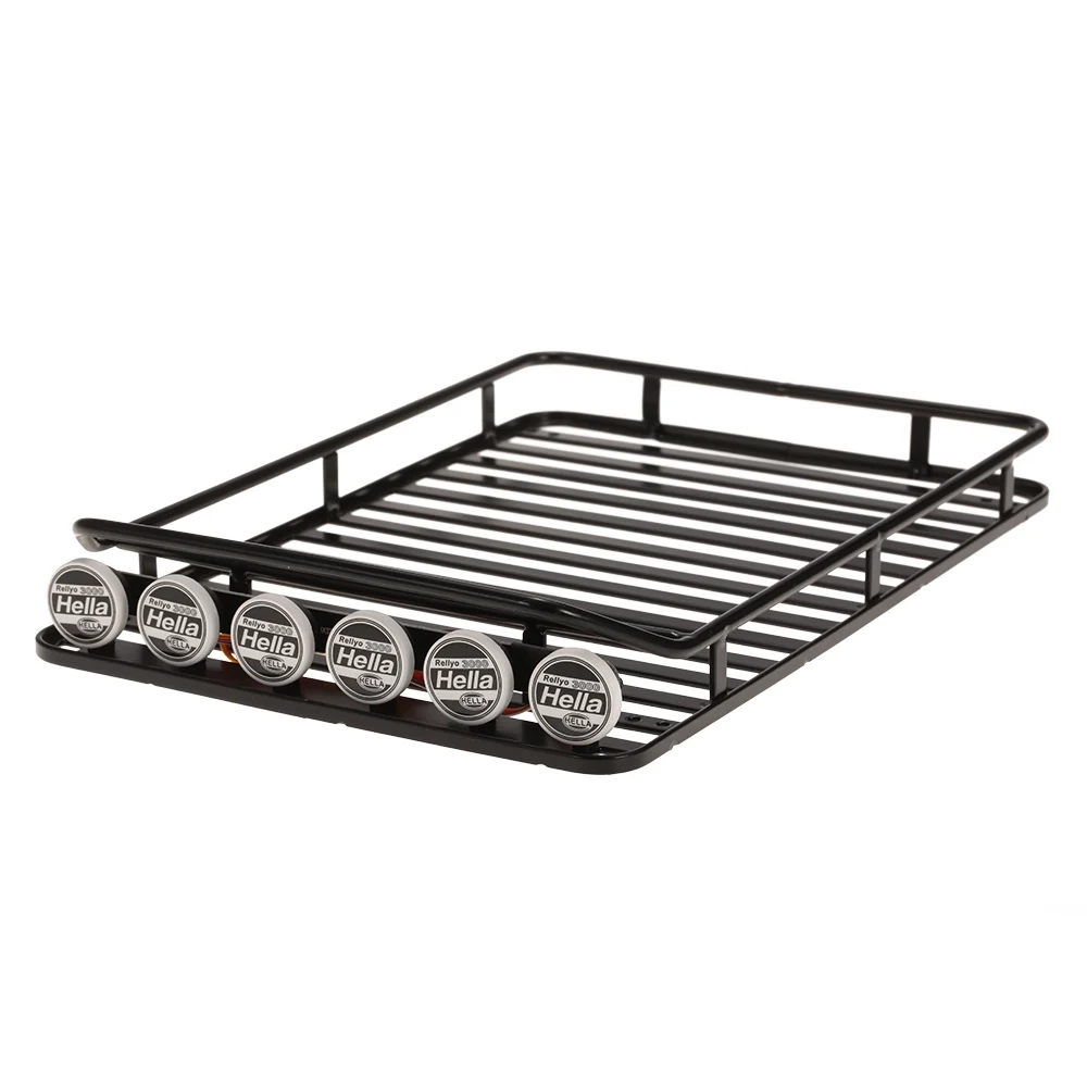 AX-519 Metal Roof Rack Luggage with 6 LED Light Lamp Kit  for Axial SCX10 RC4WD D90 RC Car 110 RC Rock Crawler Cars Parts (11)