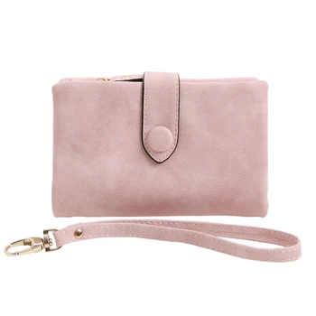 

Wallet For Women Trifold Small Female Purse Scrub Leather Women Wallet Short Soild Zipper Coin Purse Card Holders