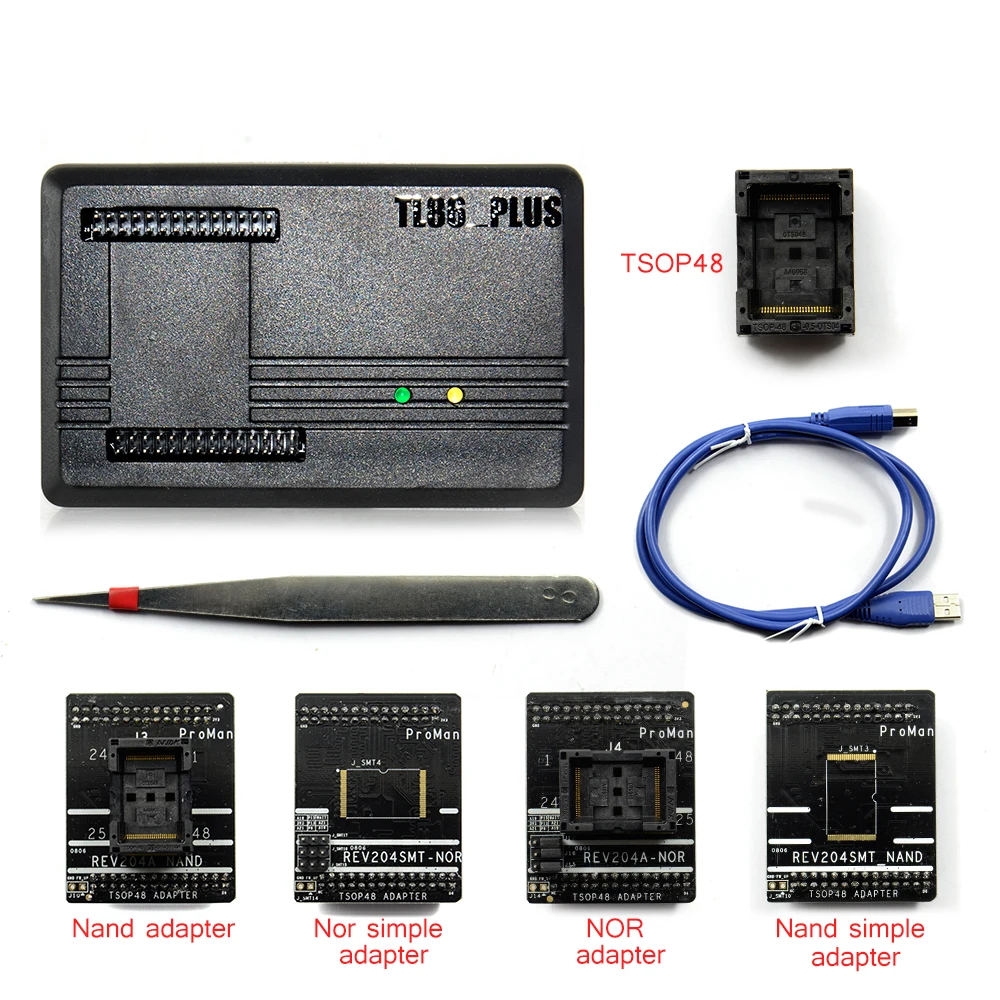 

Original nand flash Programmer Repair Tool Copy NAND NOR TSOP48 Adapter TL866 PLUS programmer High Programming speed
