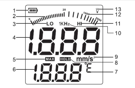 Цифровой измеритель вибрации 10 Гц~ 1 кГц 0,1~ 199,9 м/с, точный умный датчик AS63B, измерительный прибор вибрации, калибровочный анализатор с коробкой для переноски