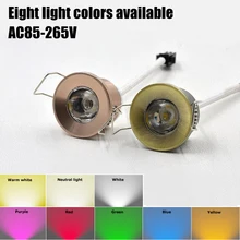 20 шт. ультра-маленький светодиодный потолочный светильник 1 Вт COB мини-прожектор AC85-265V счетчик встроенный большой палец свет