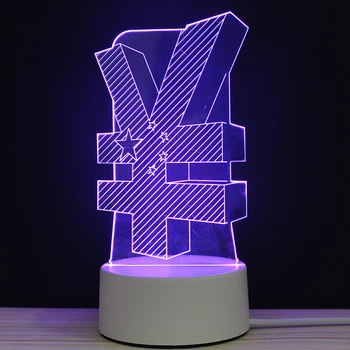 

LED 3D Currency-Sign CNY JNY Moeny NightLight Acrylic Night Lamp Light With Touch And Remote Lamps Lights Kids Decoration GiC