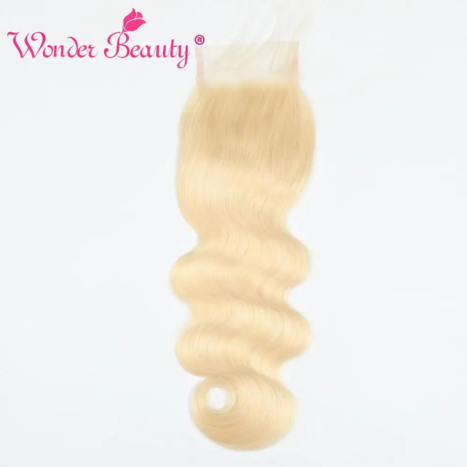 Wonder beauty бразильские волнистые 4x4 кружева Закрытие #613 цвет 100% Remy человеческие