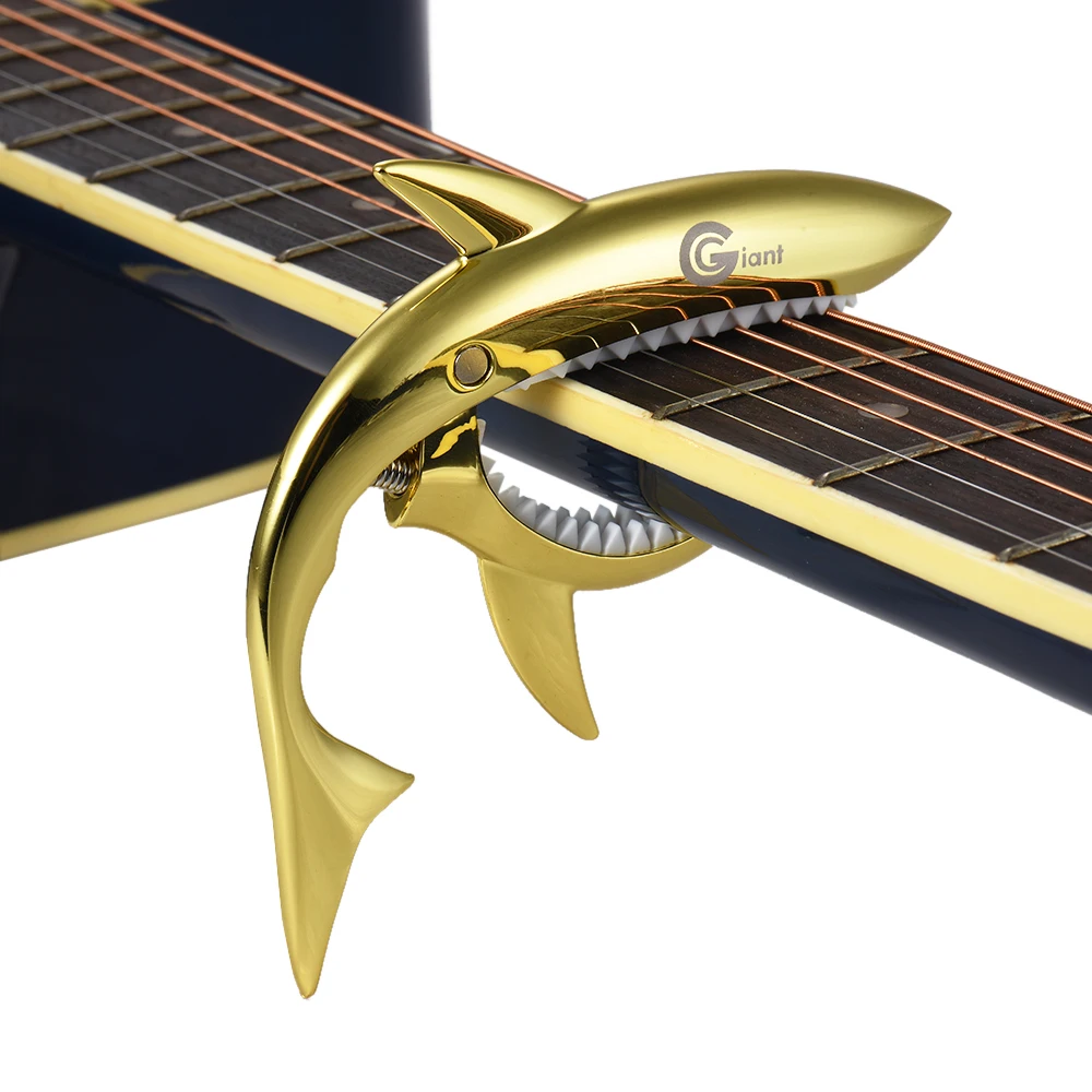 Clip on Shark Guitar Capo Clamp Zinc Alloy Silicon Pad for Acoustic