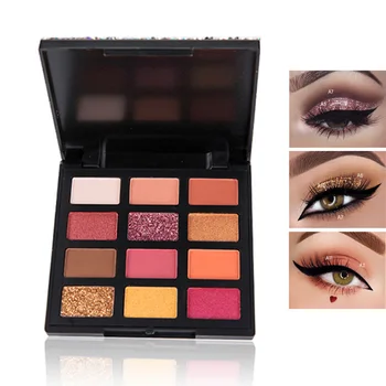 

12 Colors Ladies Sexy Glitter Matte Eyeshadow Palette Waterproof Long Lasting Women Beauty Cosmetic Diamond Eyeshadow Palette