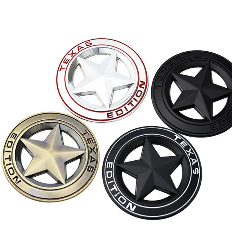 

Metal TEXAS EDITION Shield Pentagram Emblem Badge Auto Fender Side Body Car Stickers For JEEP Wrangler Liberty Grand Cherokee