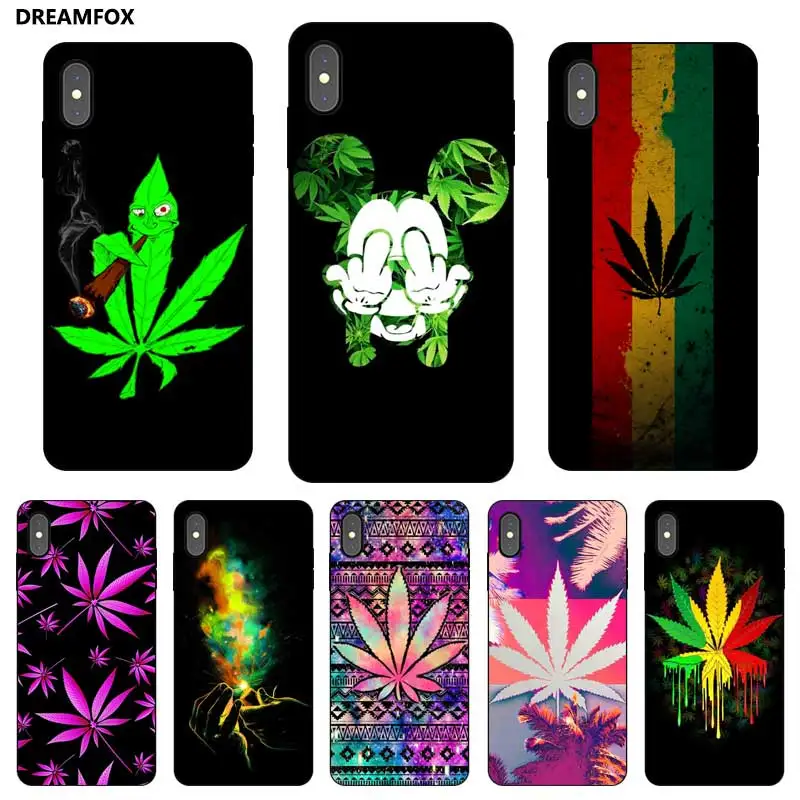 

N252 Art Smoke Weed Black Silicone Case Cover For Apple iPhone XR XS Max X 8 7 6 6S Plus 5 5S SE
