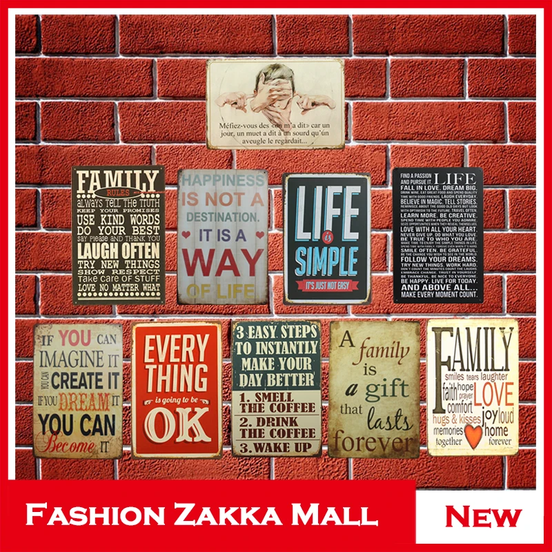 Inspirational FAMILY VINTAGE RETRO METAL TIN SIGN POSTER WALL PLAQUE