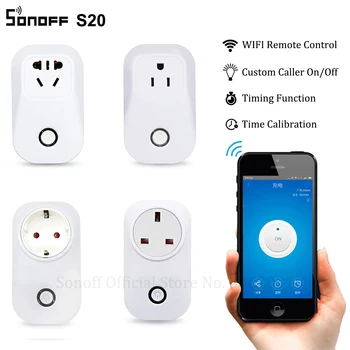 

Itead Sonoff S20 Smart Wifi Socket Switch CN UK US EU Plug Remote Control Socket Outlet Timing Switch for Smart Home Automation