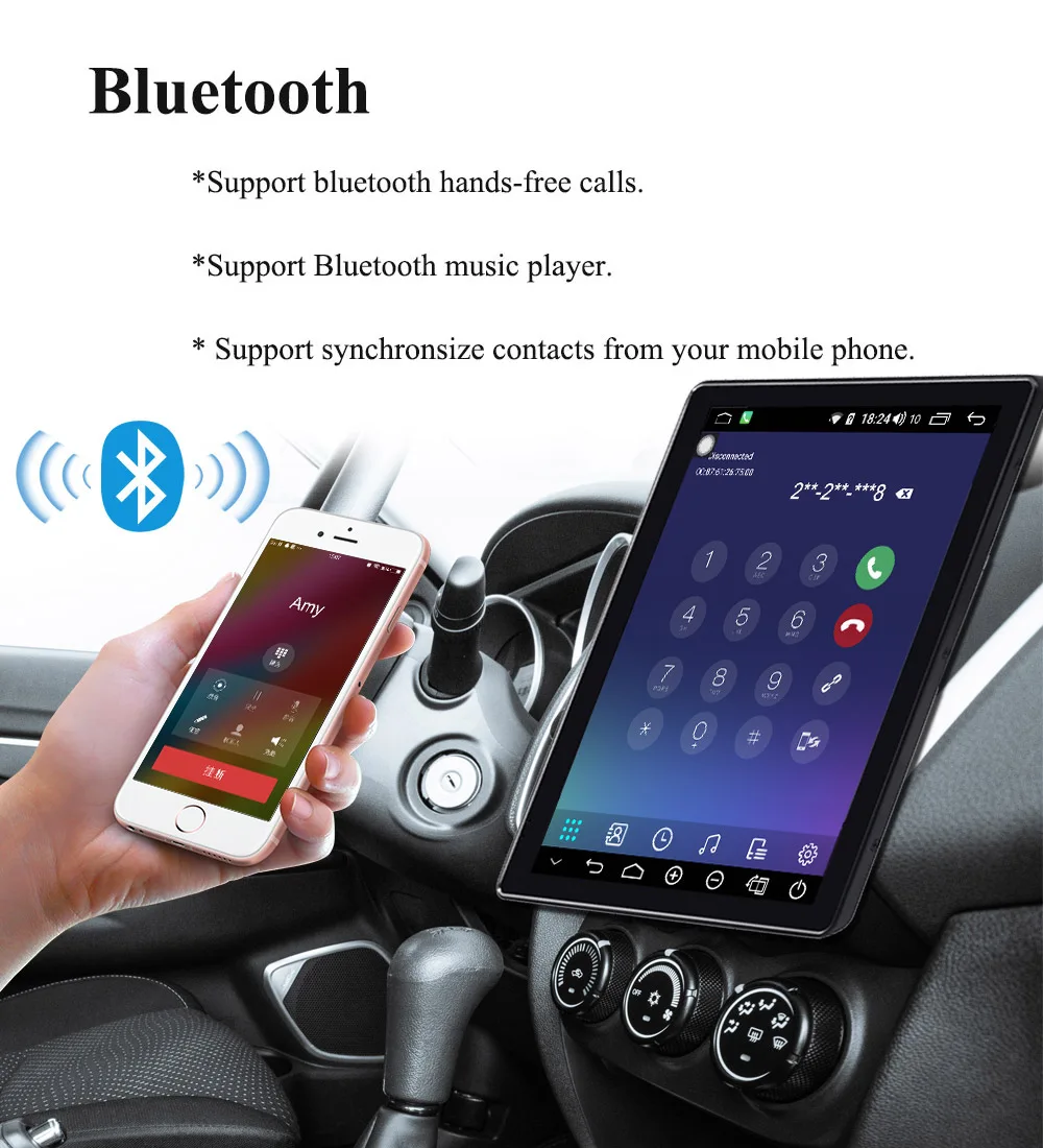 ARKRIGHT 9,7 ''1Din 4+ 64gb Android 8,1 автомагнитола gps/Универсальный мультимедийный плеер Встроенный 4G Двунаправленный монтаж