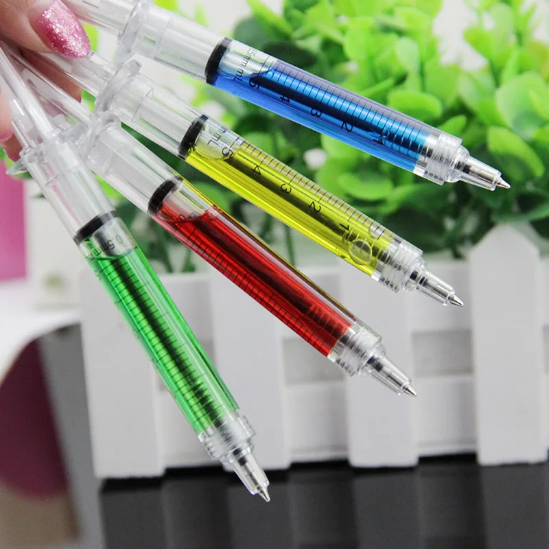 4pcs Lot Liquid Novelty Syringe Ballpoint Pen Stationery Cute 4pcs Lot Liquid Novelty Syringe Ballpoint Pen Stationery Cute Office Supplies Child Gift