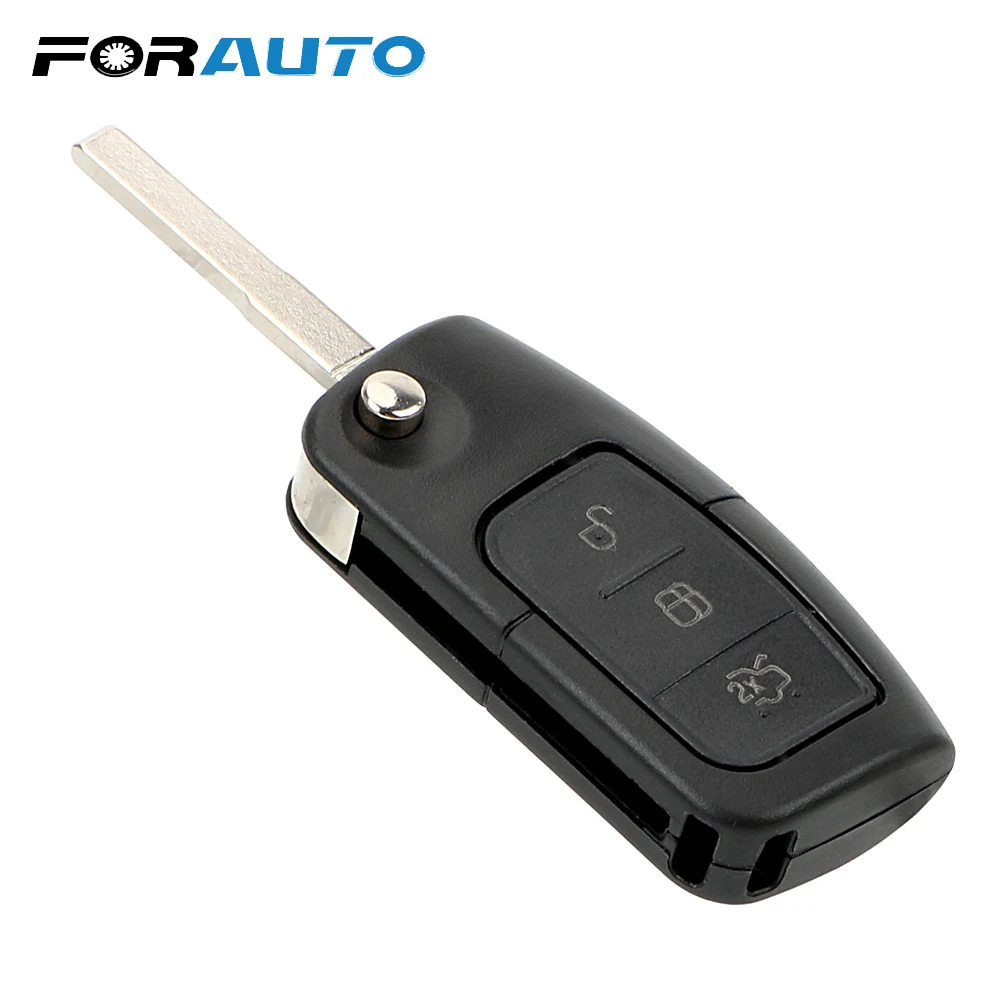 

FORAUTO 3 Buttons Folding Car Key Shell Flip Key Case Fob Remote For FORD Focus Mondeo Replacement