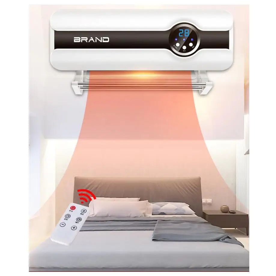 

2000W Waterproof Wall Mounted Electric Heater Remote Control Air Conditioning Machine Heater Energy Saving 2 Gears Warm Device