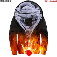 Мужские Дешевые парки 8XL 9XL флисовые толстые теплые зимние куртки Хлопок Большой Размер 7XL мужские толстовки с капюшоном верхняя одежда Свободное пальто 58 60