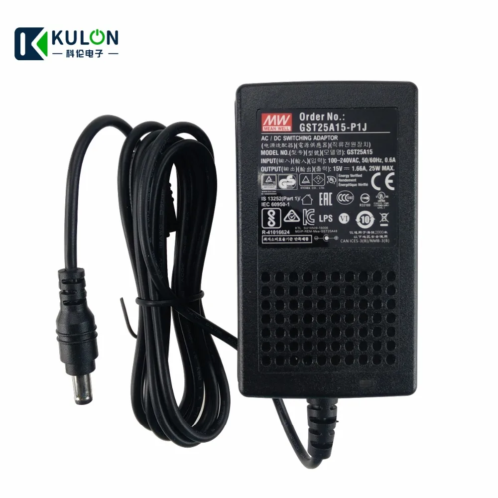 

Original Mean Well GST25A12-P1J 25W 12V 2.08A AC/DC high reliable Level VI Meanwell green desktop Adaptor