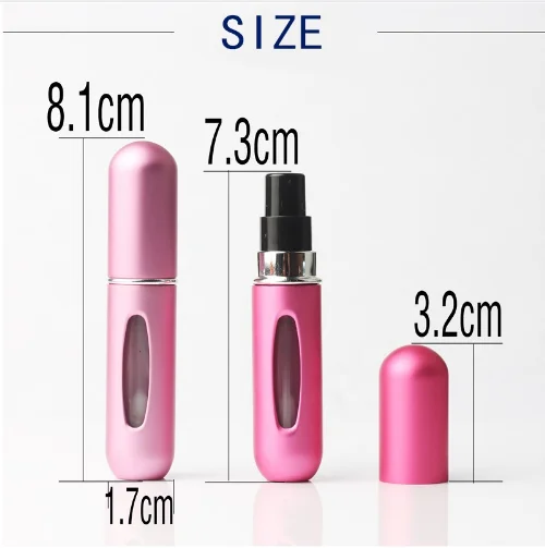 

1Pc 5ML Mini Refillable Dispensing Travel Portable Empty Perfume Bottles Aluminum Spray Cosmetic Container Essential For Travel