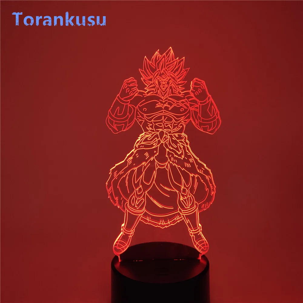 Dragon Ball Z Broly супер сайян Жемчуг дракона фигурки 3D ночной Светильник коллекционная