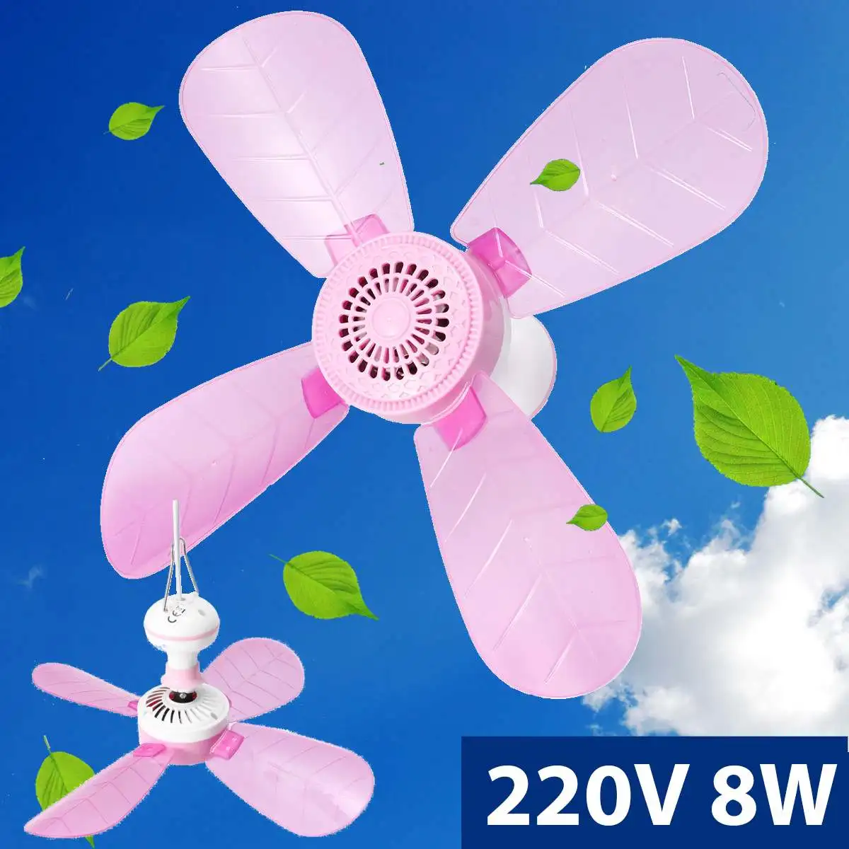 

8W 12V 4 Blades Mini Ceiling Fan Silent Portable Cooler Fan + Switch Household kids room Dormitory Student Summer Energy Saving