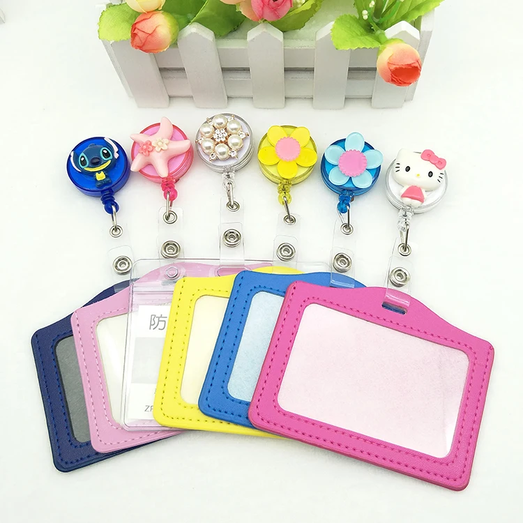 

1Pcs Lovely Cartoon Retractable Badge Reel High quality Student Nurse Exihibiton ID Name Card Badge Holder Office Supplies K089