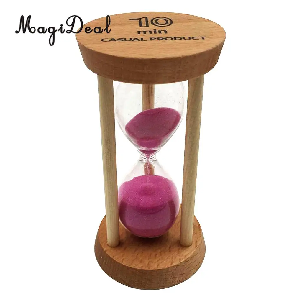 MagiDeal 10 Minutes Wooden Sandglass Hourglass Sand Timer for Classroom Teaching Kitchen Cooking