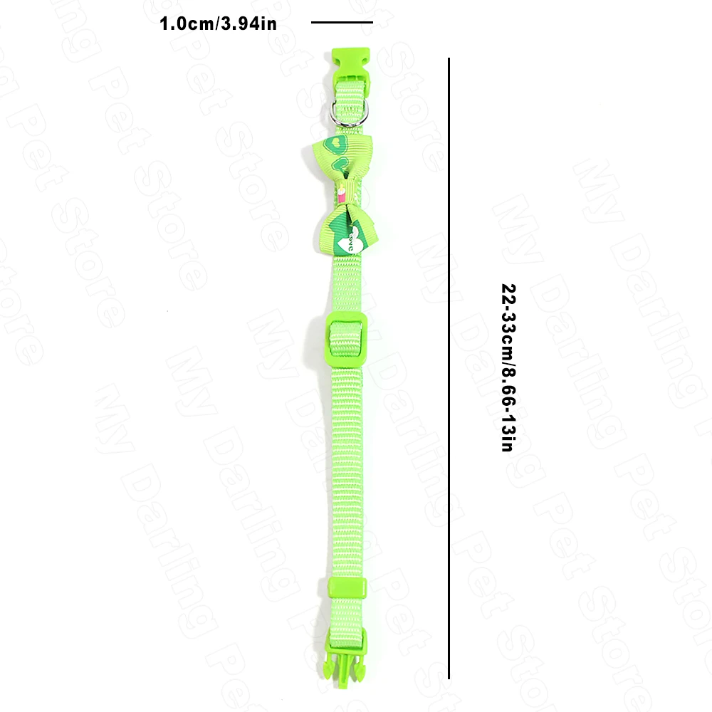 Green-Nylon-Dog-Collar-Adjustable-Collars-for-Cat-Necklace-Leash-Solid- (2)