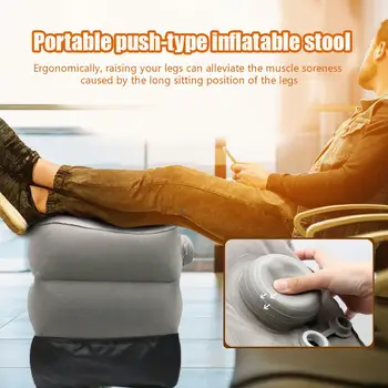 

Travel Foot Rest Pillow Adjustable Height Travel Pillow for Leg During Long Haul Flights Car or Train Travel Inflatable #WO