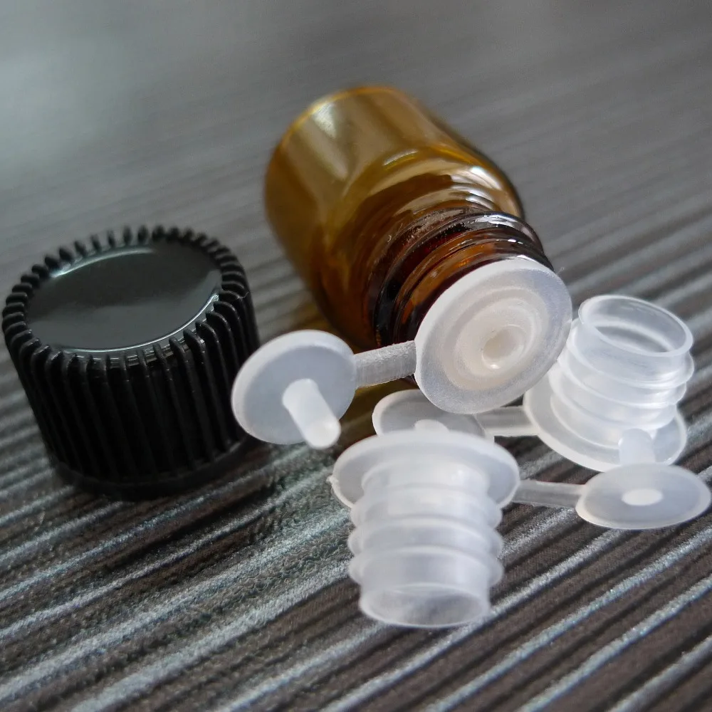 On Sales! 50 Pcs 1 ML High Quality Amber Glass Essential Oil Bottle