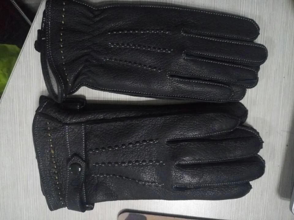 SHOUHOU мужские кожаные перчатки Мужские Модные осенние зимние теплые варежки из натуральной овчины кожаные перчатки для сенсорного экрана
