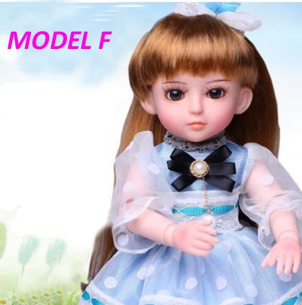 Милые 45 см куклы-принцессы игрушки для девочек с модным платьем Говорящие интерактивные Куклы для девочек игрушки - Цвет: MODEL F