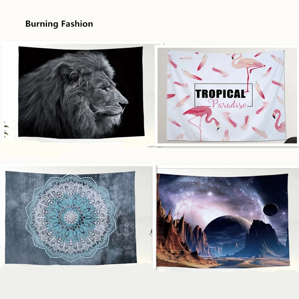 

Burning Fashion 2018 Stunningly graceful night sky Star Lion's print tapestry