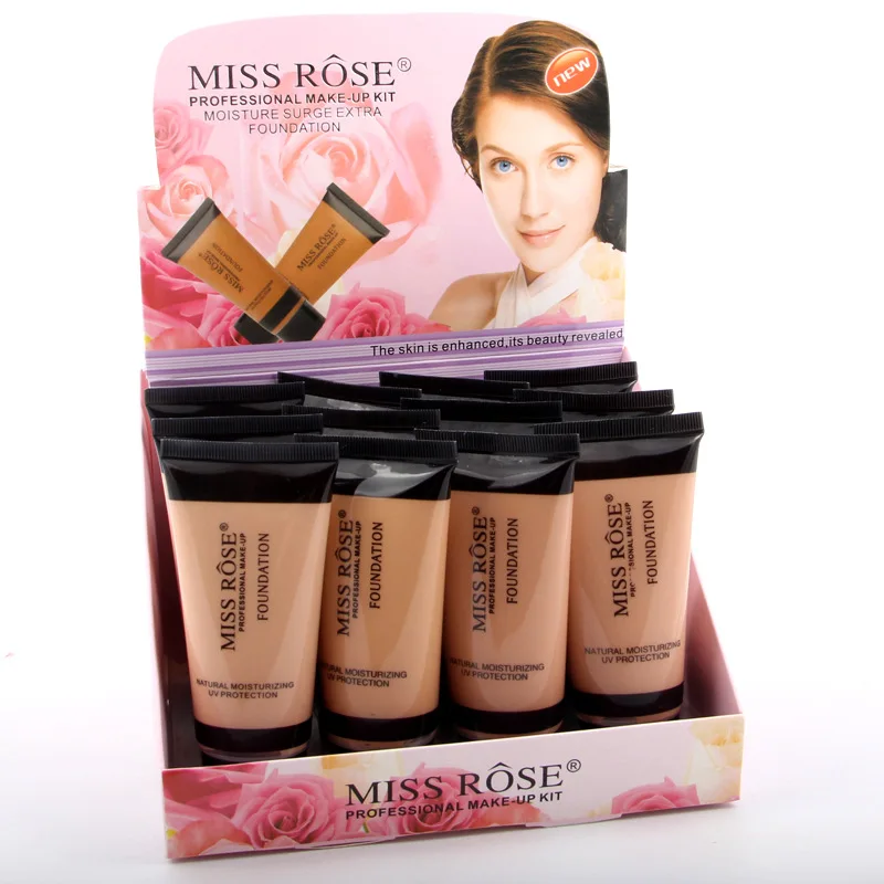 12PCS/LOT MISS ROSE Base Makeup Cover Face Foundation Concealer Contour Cover MaquiagePalette Waterproof Face Primer Cosmetic