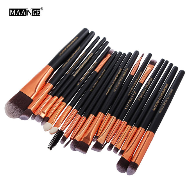 15/20pcs Makeup Brushes Set Foundation Powder Blush Eye Shadow Brow Blending Wood handle Make Up Brush Kit Cosmetics Tool