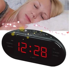 50 шт./лот модный Декор светодиодный Будильник Радио Цифровой AM FM радио с европейской вилкой