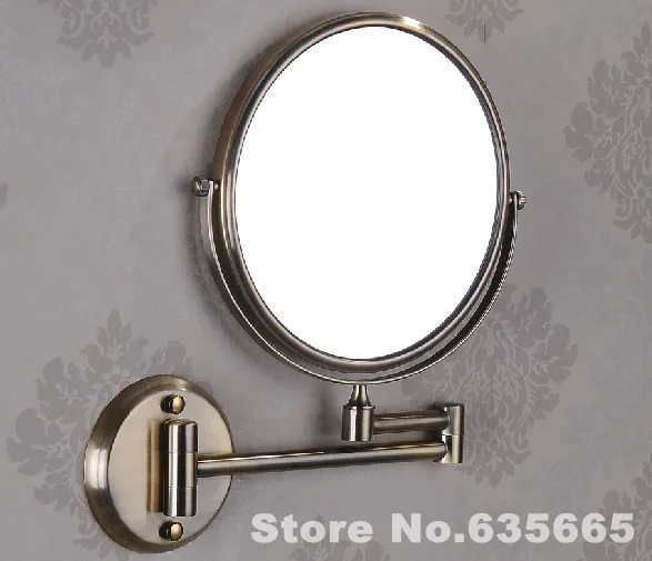 Wall Mounted Antique Bronze Double Side 8 Bathroom Mirror Shave Makeup Extend Arm 3x Magnifying
